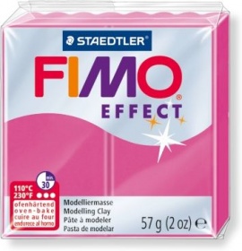 Пластика Fimo Double effect красный кварц брус 56г
