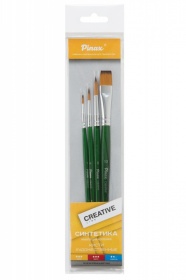 Набор кистей "creative line" синтетика (короткая ручка) 4 шт. АССОРТИ