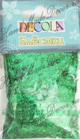 Блестки декоративные Декола, размер 0,3 мм, цвет изумрудный радужный