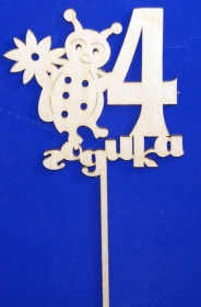 Топпер 4 годика божья коровка 24х13 см.