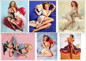 Набор карт для декупажа "Пин-ап Соблазнительницы" 21х30см 54г/м2, 5шт