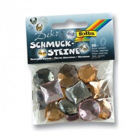 Акриловые декор.камни"Дымкаы",ассорти, различные размеры,20 шт./уп.