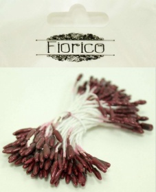 Тычинки для искусственных цветов TIC/L-2.2 10 х 85 шт "Fiorico" бордовый/ vinous
