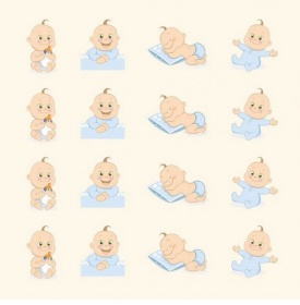 Бумага для скрапбукинга "Малыш №9", 5 листов 15х15 см