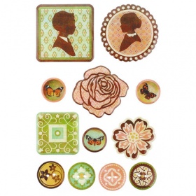 Набор наклеек пластиковых Epoxy Stickers, серия: Curio