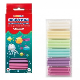 Набор пластики для лепки, пастельные цвета, 6 цв.