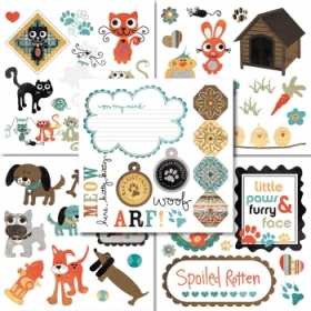 Набор переводных аппликаций rub-on 11,5х12 см, серия: Max & Whiskers, упаковка 5 листов с разными р