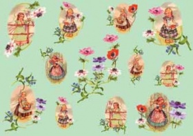 Бумага рисовая для декупажа 25 г/м2, 35X50 см, 10л/уп, Анемоны