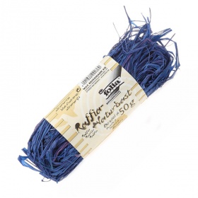 Рафия  натуральная, ультрамарин, моток 50г