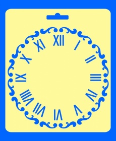 Трафарет №25 Римские цифры круг с орнаментом 30х34 см
