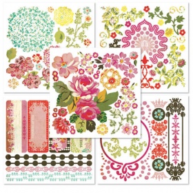 Набор переводных аппликаций rub-on 11,5х12 см, серия: Hello Luscious, упаковка 5 листов с разными р