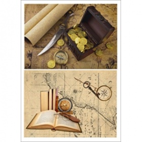 Набор карт для декупажа "Пиратская" 21х30см 54г/м2, 5шт