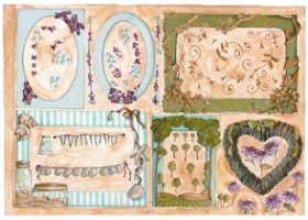 Бумага для декупажа 40г/м2,35X50см,10л/уп, Рамки из путешествий