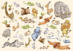 Бумага для декупажа 40г/м2,35X50см,10л/уп,Счастливые животные