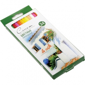 Набор профессиональных цветных карандвшей "Сонет", 24 цв.