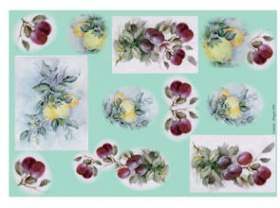 Бумага для декупажа 40г/м2,35X50см,10л/уп, Лимон и сливы