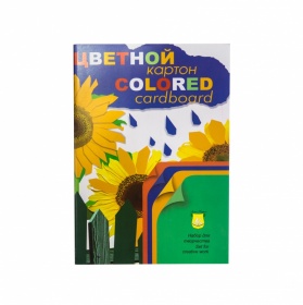Набор цв. картона А4, "Подсолнух" 4 цв. 12 листов