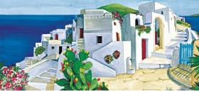 Бумага рисовая для декупажа 25 г/м2, 23X50 см, 10л/уп, Белые дома