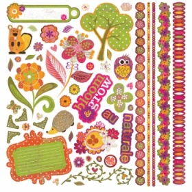 Набор наклеек фигурных на листе 30,5х30,5 см, Element Stickers, серия: Green at Heart