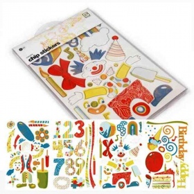 Набор наклеек картонных chipboard 15х22,5 см, серия: Cupcake, упаковка 4 листа с разными рисунками