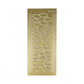 Контурные наклейки "Облака", лист 10x24,5 см, цвет золотистый
