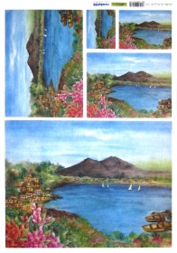 Бумага рисовая для декупажа 25 г/м2, 35X50 см, 10л/уп, Неаполитанский залив