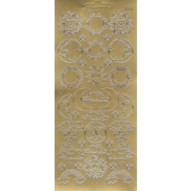 Контурные наклейки "Солнце, луна, облака", лист 10x24,5 см, цвет золото
