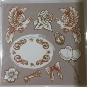 Бумага для скрапбукинга "Свадебный мотив №15", 5 листов 15х15 см