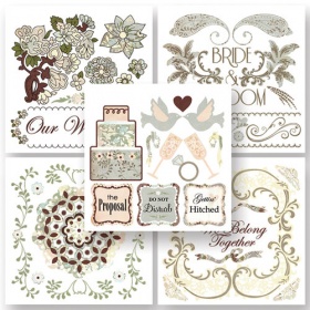 Набор переводных аппликаций rub-on 11,5х12 см, серия: Cappella, упаковка 5 листов с разными рисунка