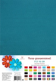 Фетр SOFT, Темная бирюза 180г, толщина 1 мм, в наборе 10 л.,Рукоделие, FLT-S1-28