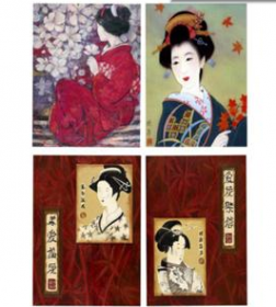 Набор карт для декупажа "Гейша " 21х30см 54г/м2, 5шт,
