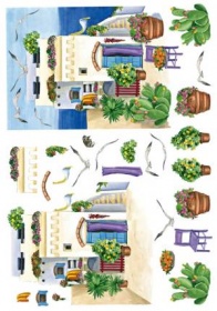 Бумага рисовая для декупажа 25 г/м2, 35X50 см, 10л/уп, Средиземноморье