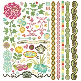 Набор наклеек фигурных на листе 30,5х30,5 см, Element Stickers, серия: Max & Whiskers